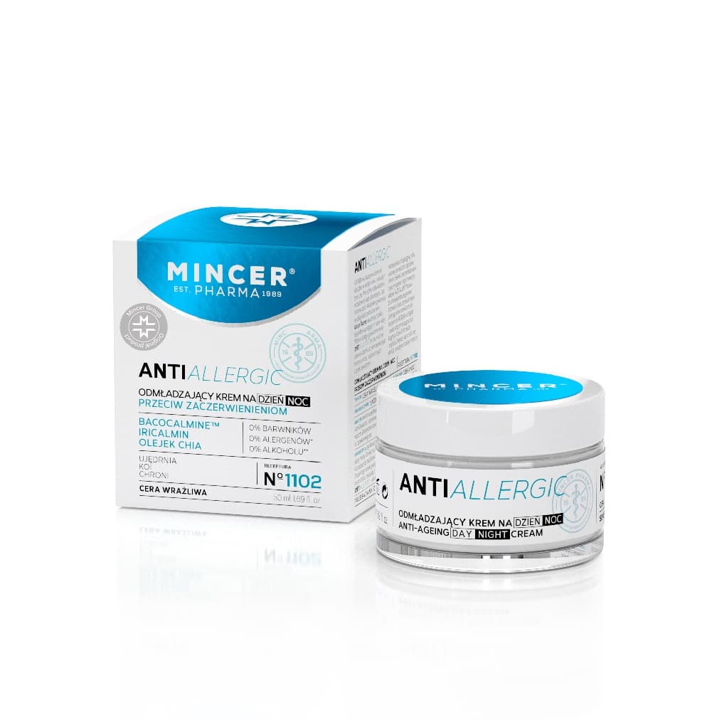 

Mincer Pharma Antiallergic odmładzający krem na dzień/noc przeciw zaczerwienieniom No.1102 50ml