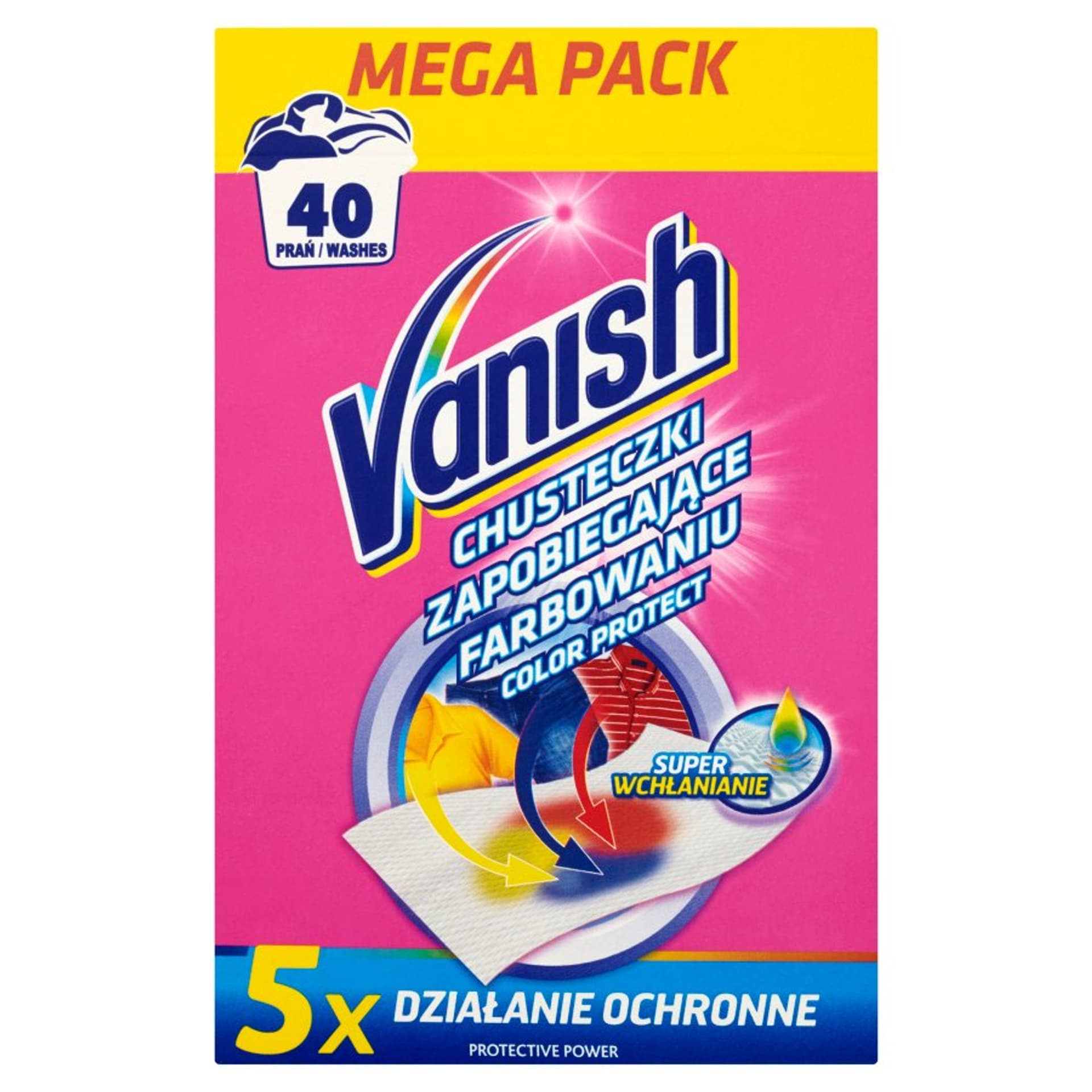 

VANISH Color Protect chusteczki zapobiegające farbowaniu 40szt