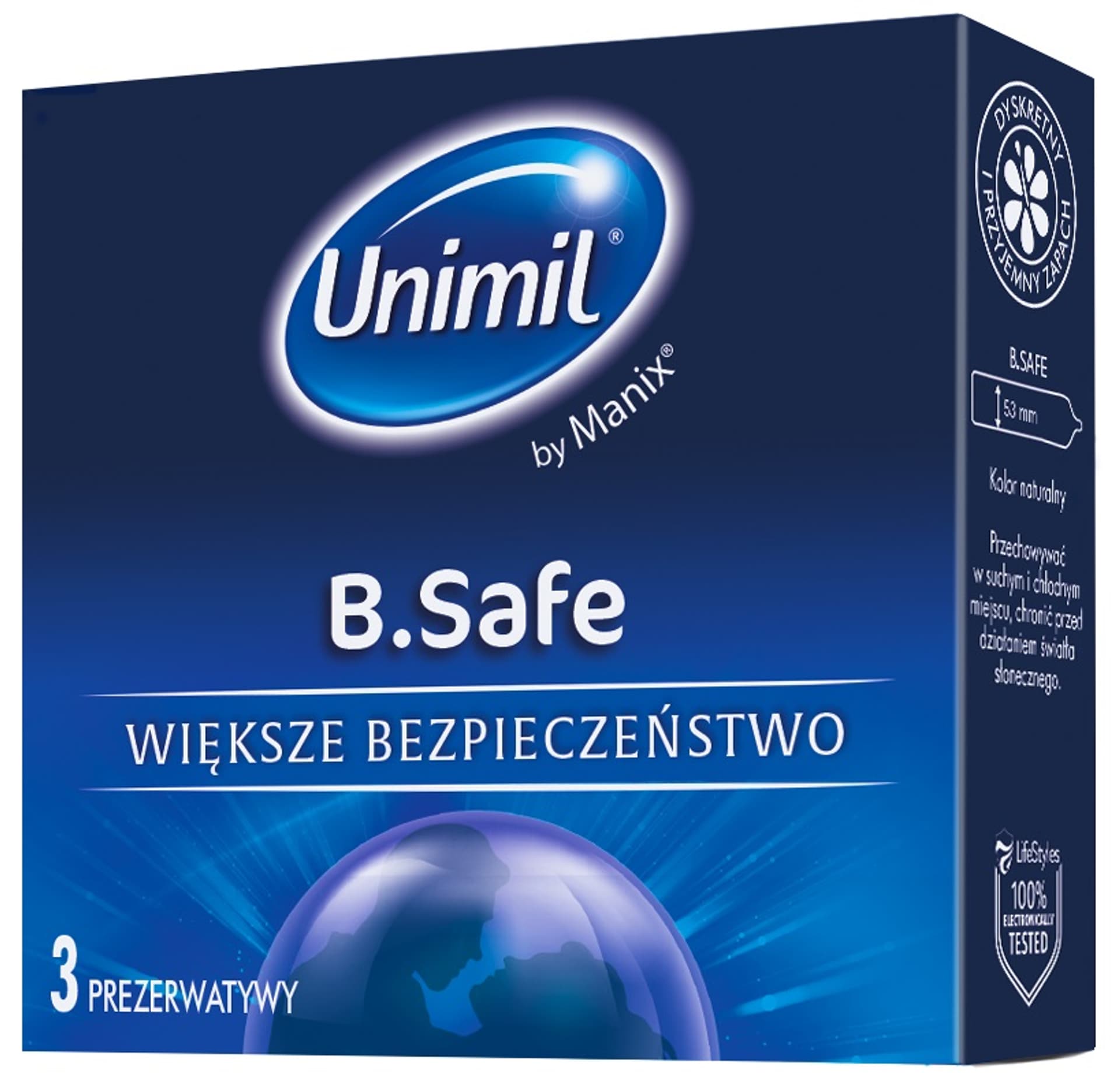 

Unimil B.Safe lateksowe prezerwatywy 3szt