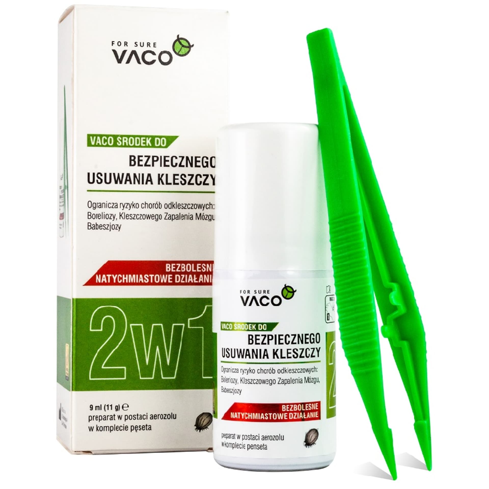 

VACO ECO Środek do bezpiecznego usuwania kleszczy 2w1 9ml + pęseta