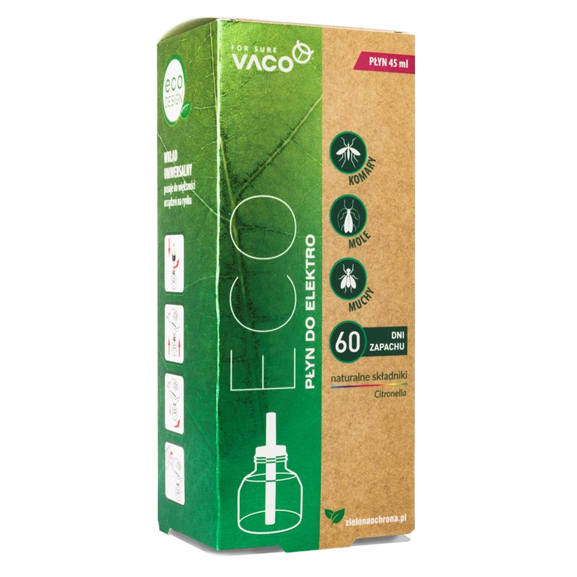 

VACO ECO Płyn do elektro na komary,meszki i muszki 2w1 (Citronella) - wkład 45ml