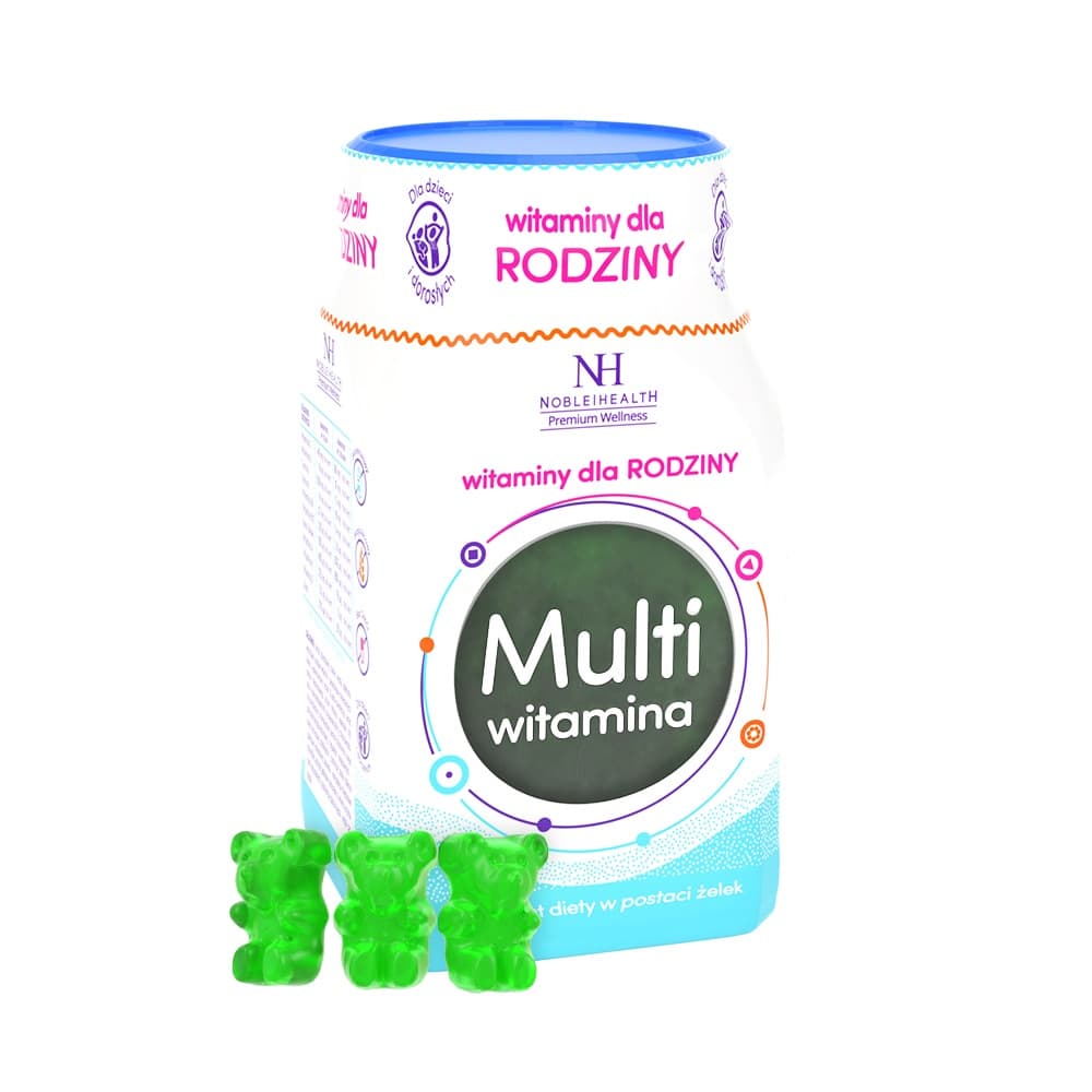 

Noble Health Premium Wellness witaminy dla rodziny suplement diety w postaci żelek 300g