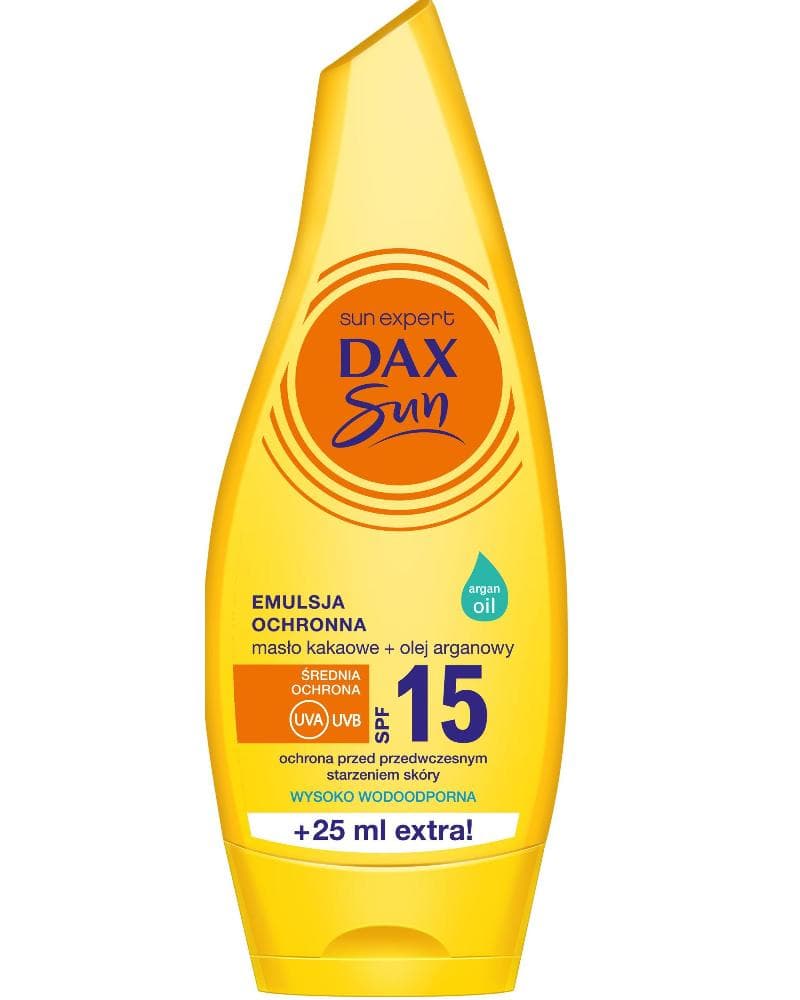 

Dax Sun Emulsja ochronna do opalania SPF 15 z masłem kakaowym i olejem arganowym 175ml