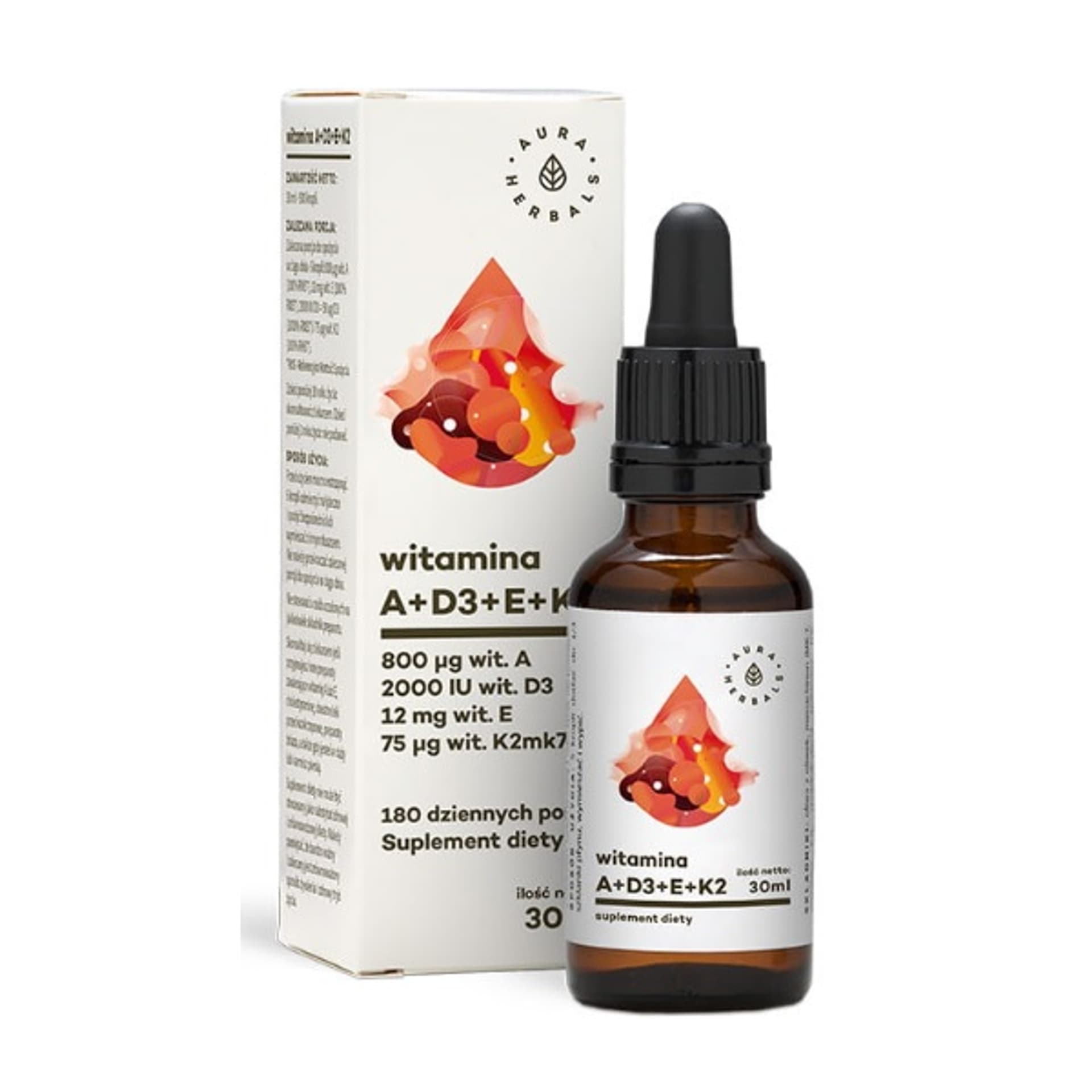 

Aura Herbals Witamina A + D3 + E + K2 suplement diety w kroplach 30ml
