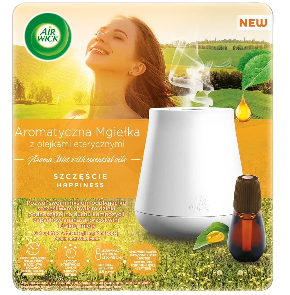 

AIR WICK Essential Mist Aroma automatyczny odświeżacz powietrza + odprężający wkład Szczęście 20ml