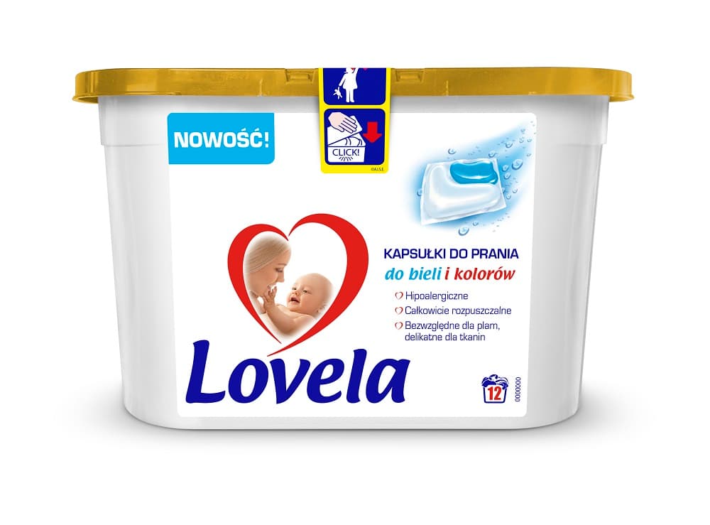 

Lovela Kapsułki do prania ubranek niemowlęcych i dziecięcych do bieli i kolorów 12szt