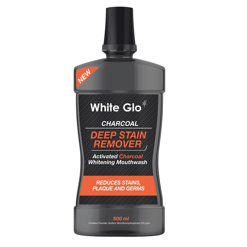 

White Glo Charcoal Deep Stain Remover płyn do płukania jamy ustnej z aktywnym węglem 500ml