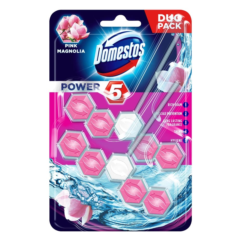 

DOMESTOS Power 5 Kostka zapachowa do WC Pink 2x55g