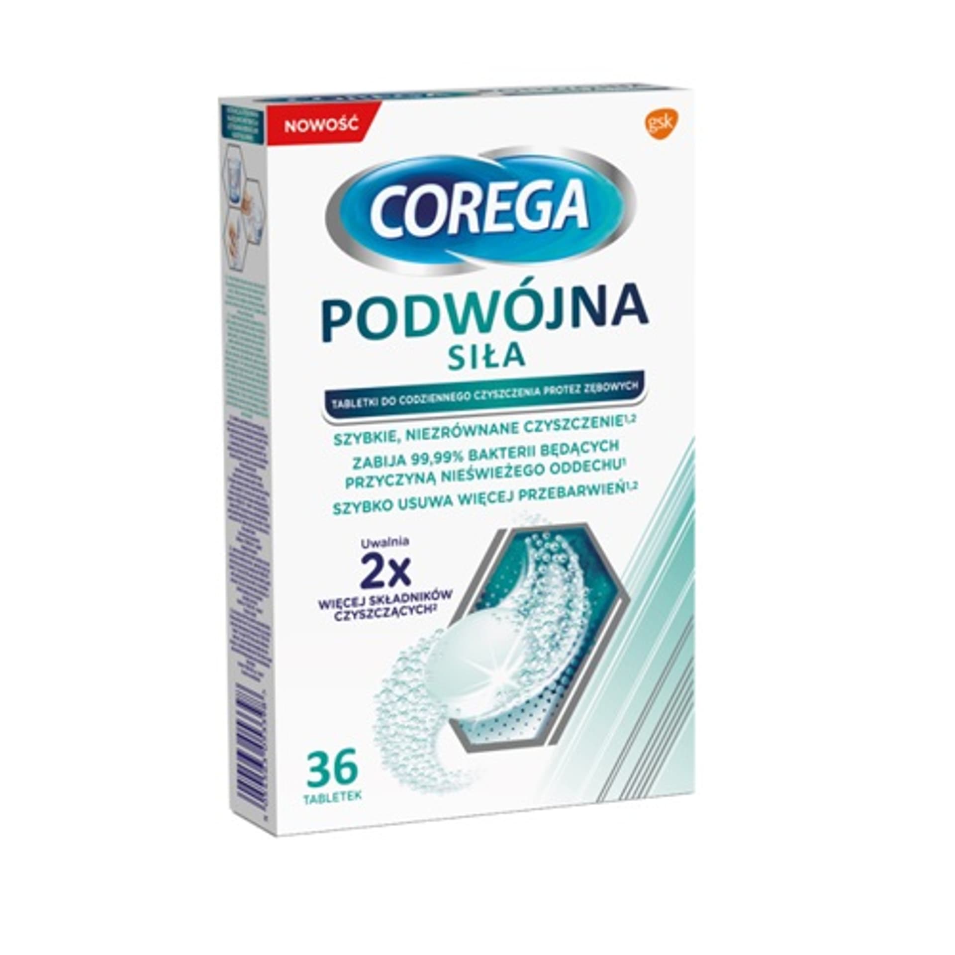 

Corega Tabs tabletki do czyszczenia protez zębowych Podwójna Siła 36 tabletek