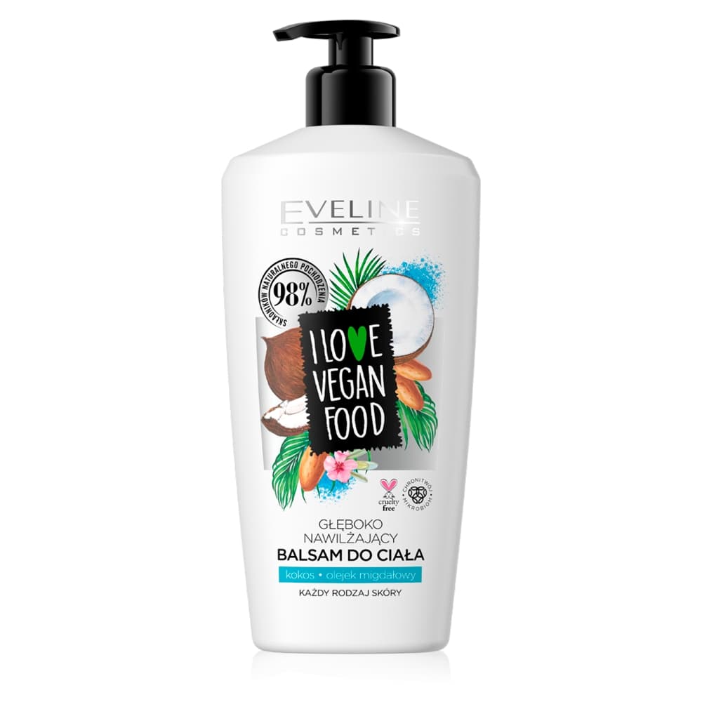 

Eveline Cosmetics I Love Vegan Food głęboko nawilżający balsam do ciała Kokos Olejek Migdałowy 350ml