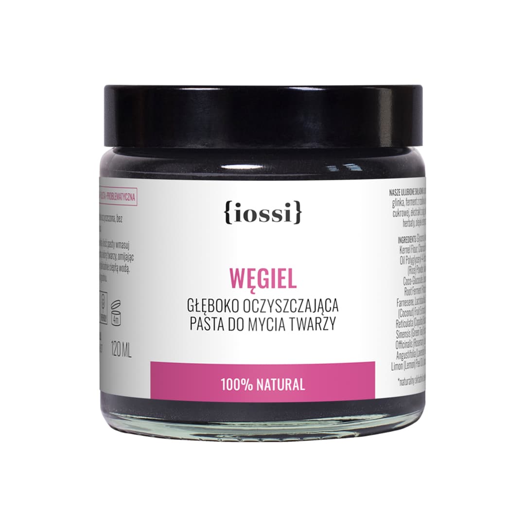

Iossi Węgiel oczyszczająca pasta do mycia twarzy z węglem aktywnym algami i zieloną herbatą 120ml
