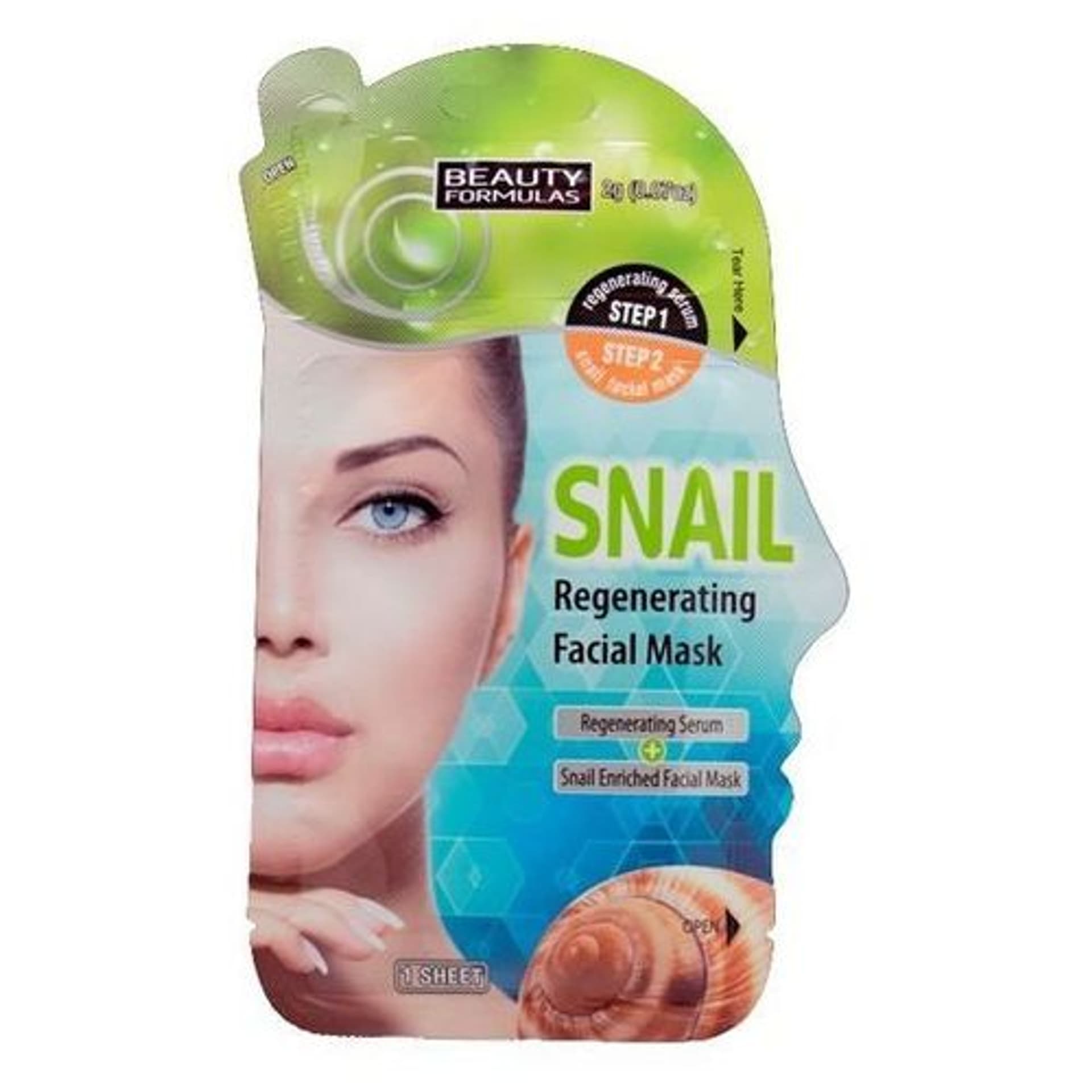 

Beauty Formulas Maska do twarzy regenerująca ze śluzem ślimaka 2g+1 maska