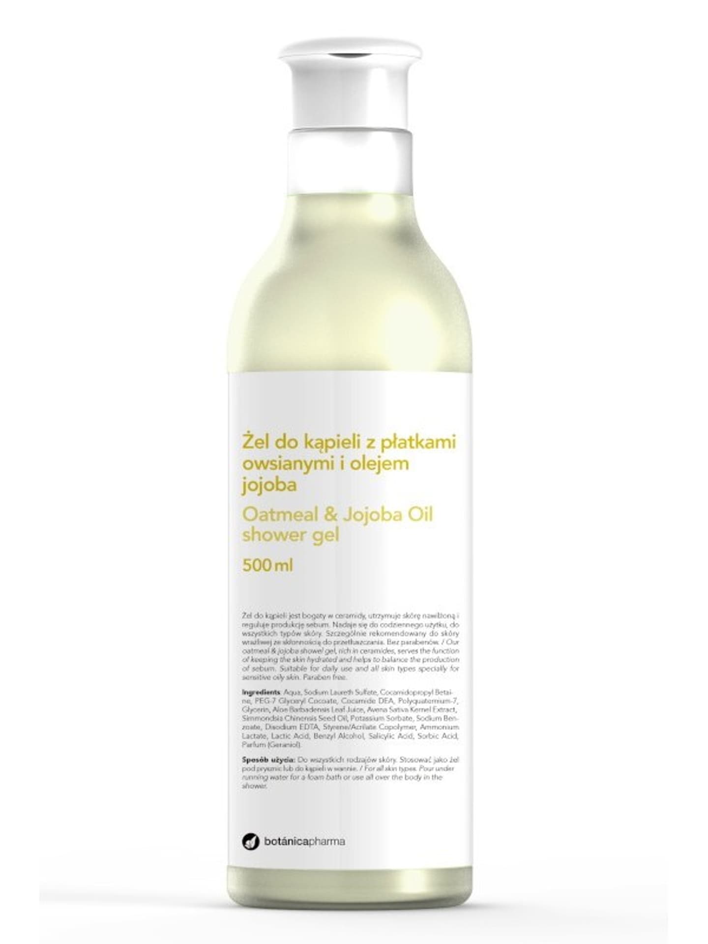 

Botanicapharma Oatmeal Jajoba Oil Shower Gel żel do kąpieli z płatkami owsianymi i olejem jojoba 500ml