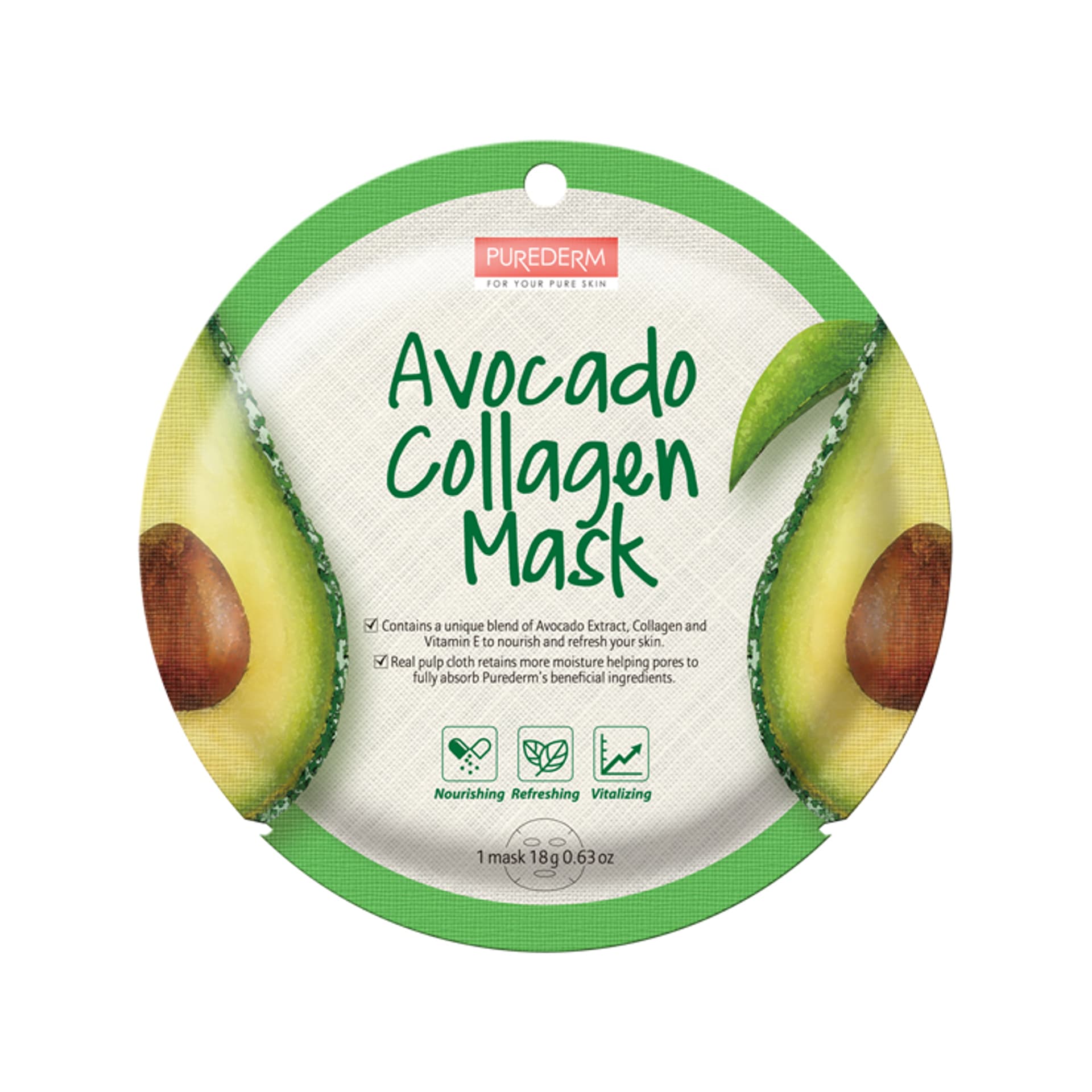 

Purederm Avocado Collagen Mask maseczka kolagenowa w płacie Awokado 18g