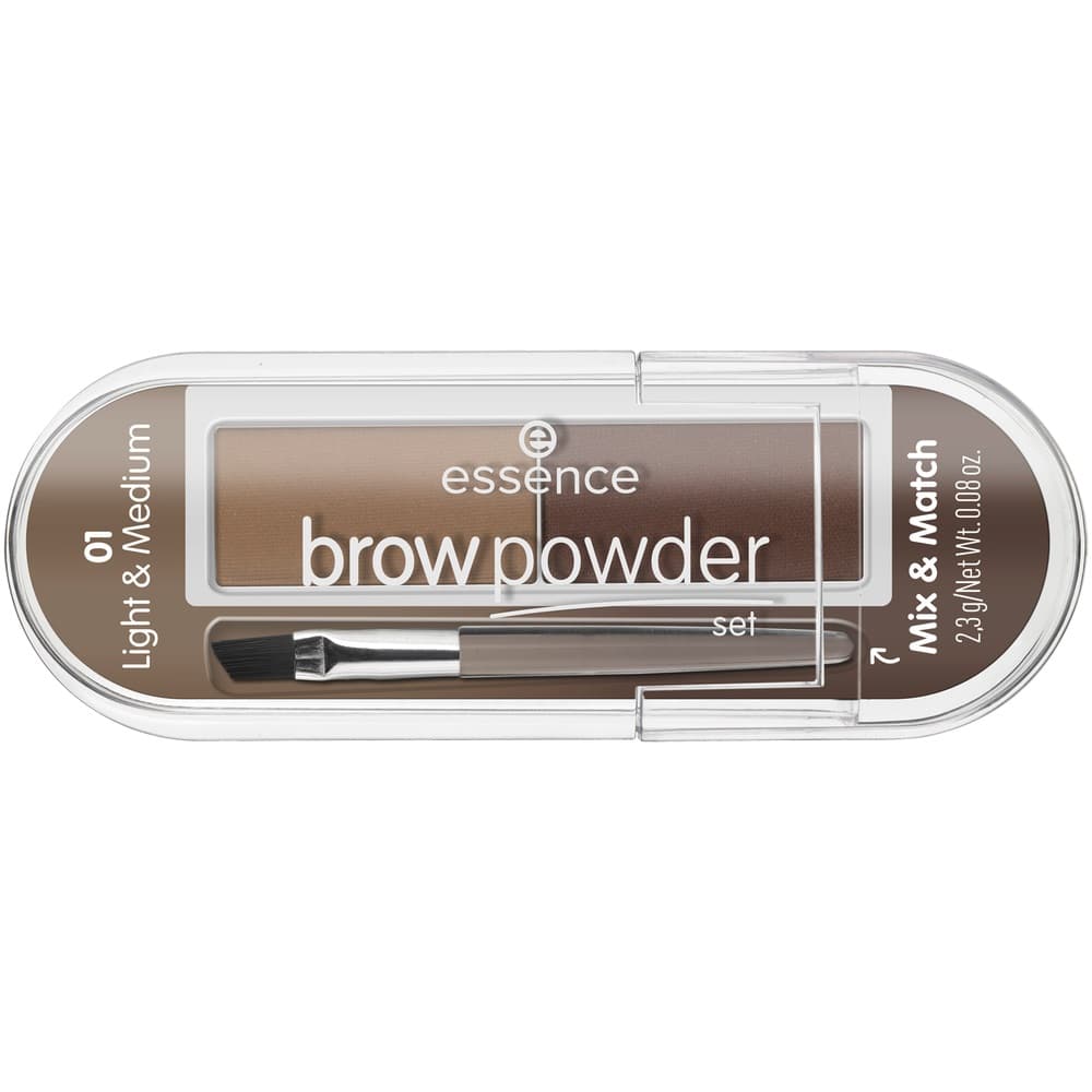 

Essence Brow Powder Set zestaw do stylizacji brwi z pędzelkiem 01 Light Medium 2.3g