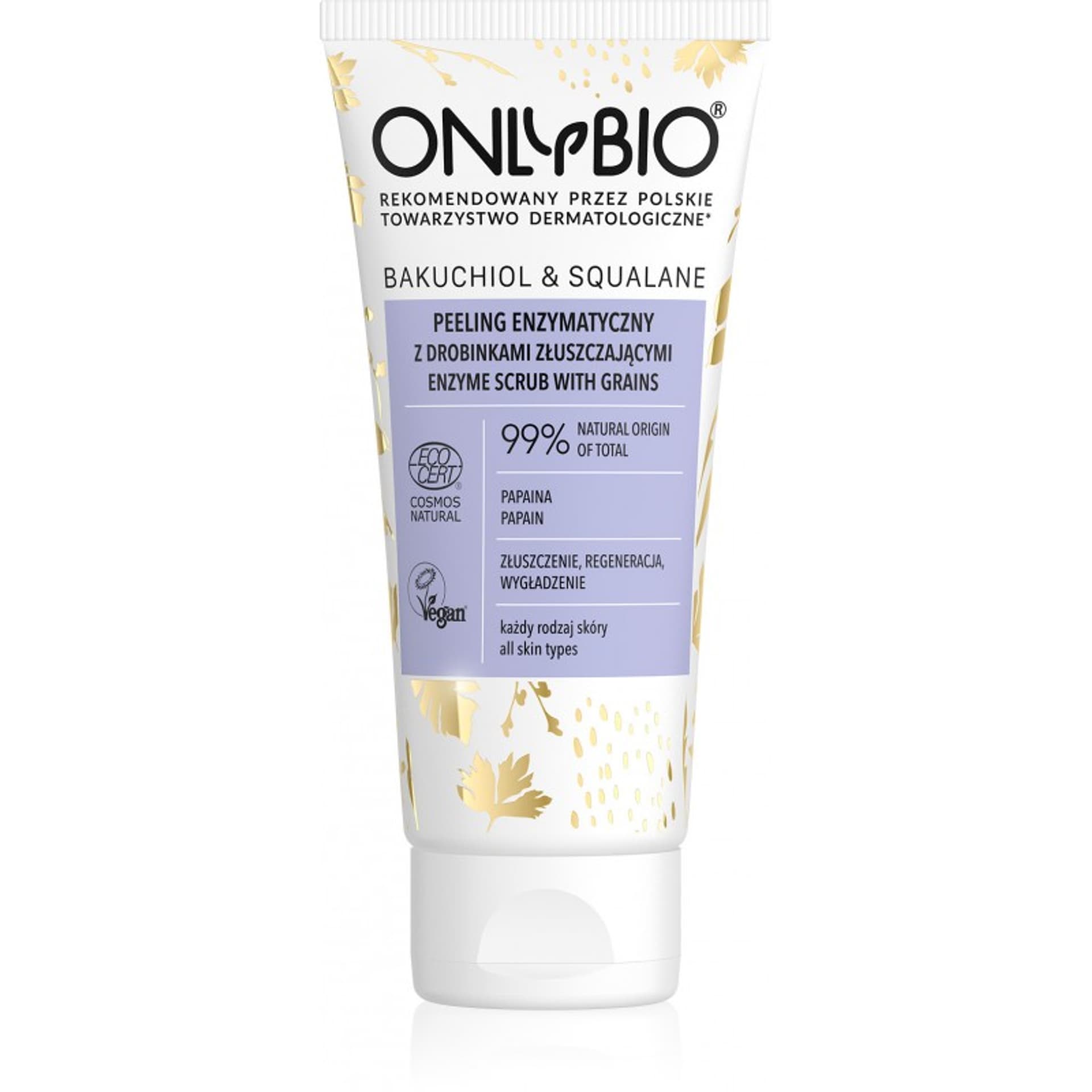 

OnlyBio Bakuchiol Squalane peeling enzymatyczny do twarzy z drobinkami złuszczającymi 75ml
