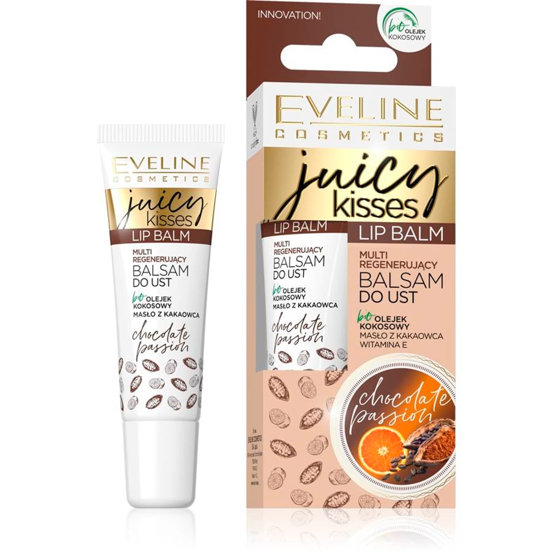 

Eveline Juicy Kisses Balsam do ust multi regenerujący Chocolate Passion 12ml