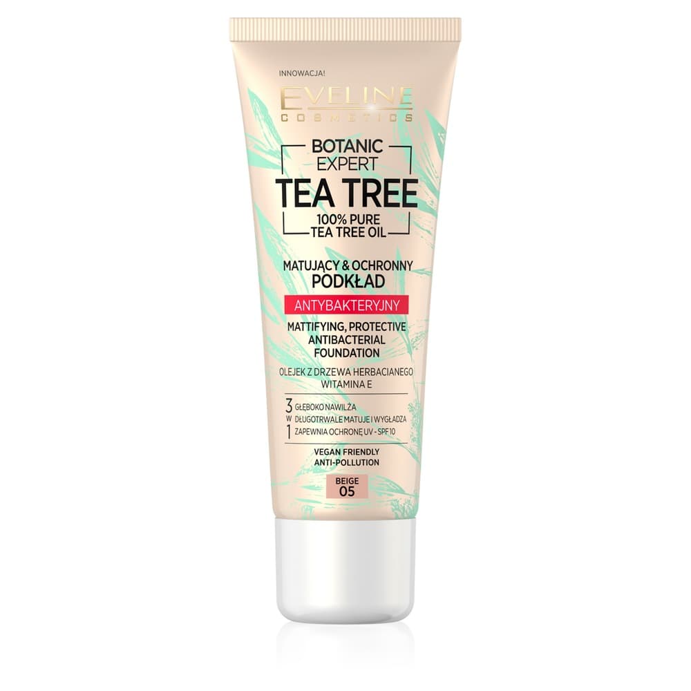 

Eveline Cosmetics Botanic Expert Tea Tree Foundation matujący ochronny podkład antybakteryjny 05 Beige 30ml