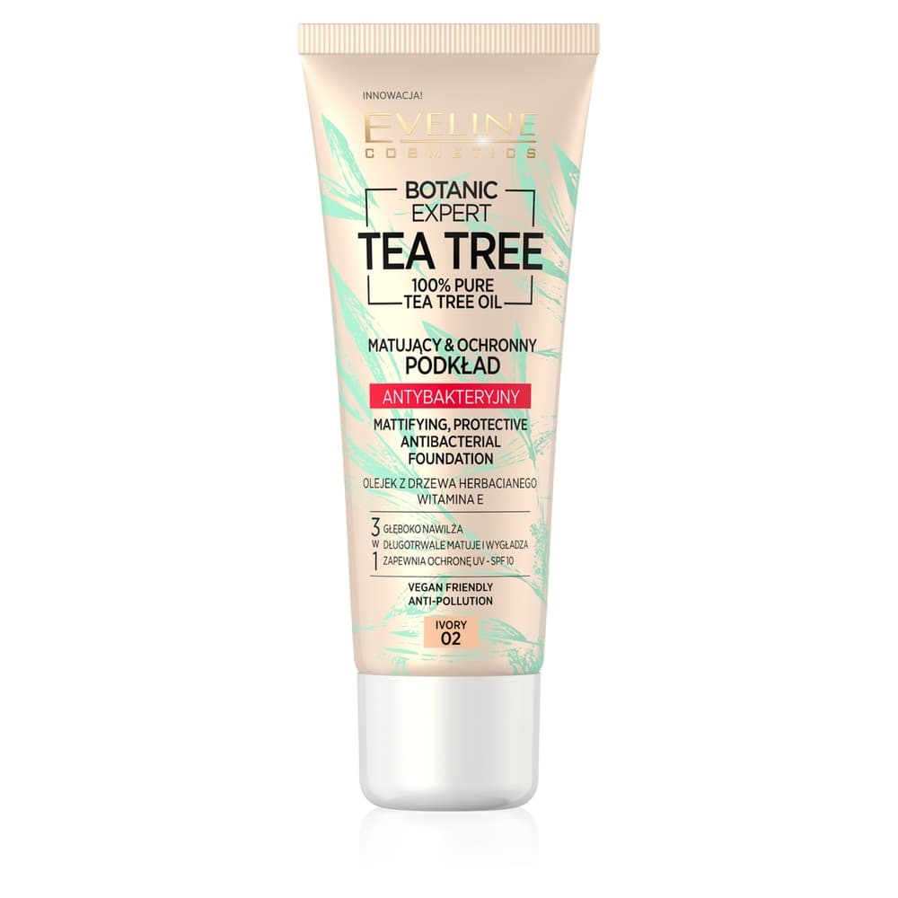 

Eveline Cosmetics Botanic Expert Tea Tree Foundation matujący ochronny podkład antybakteryjny 02 Ivory 30ml