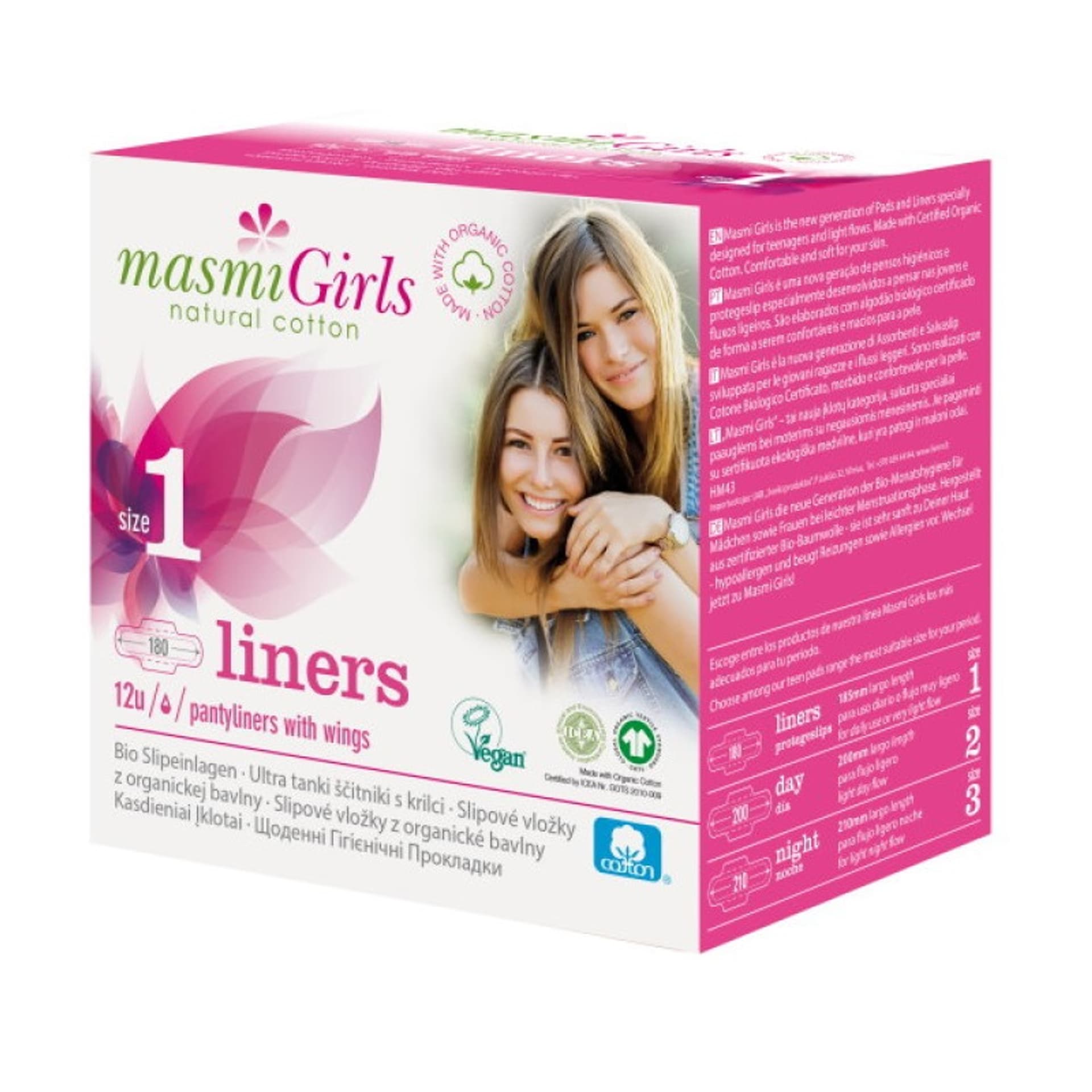 

Masmi Girls wkładki higieniczne z bawełny organicznej Size 1 12szt