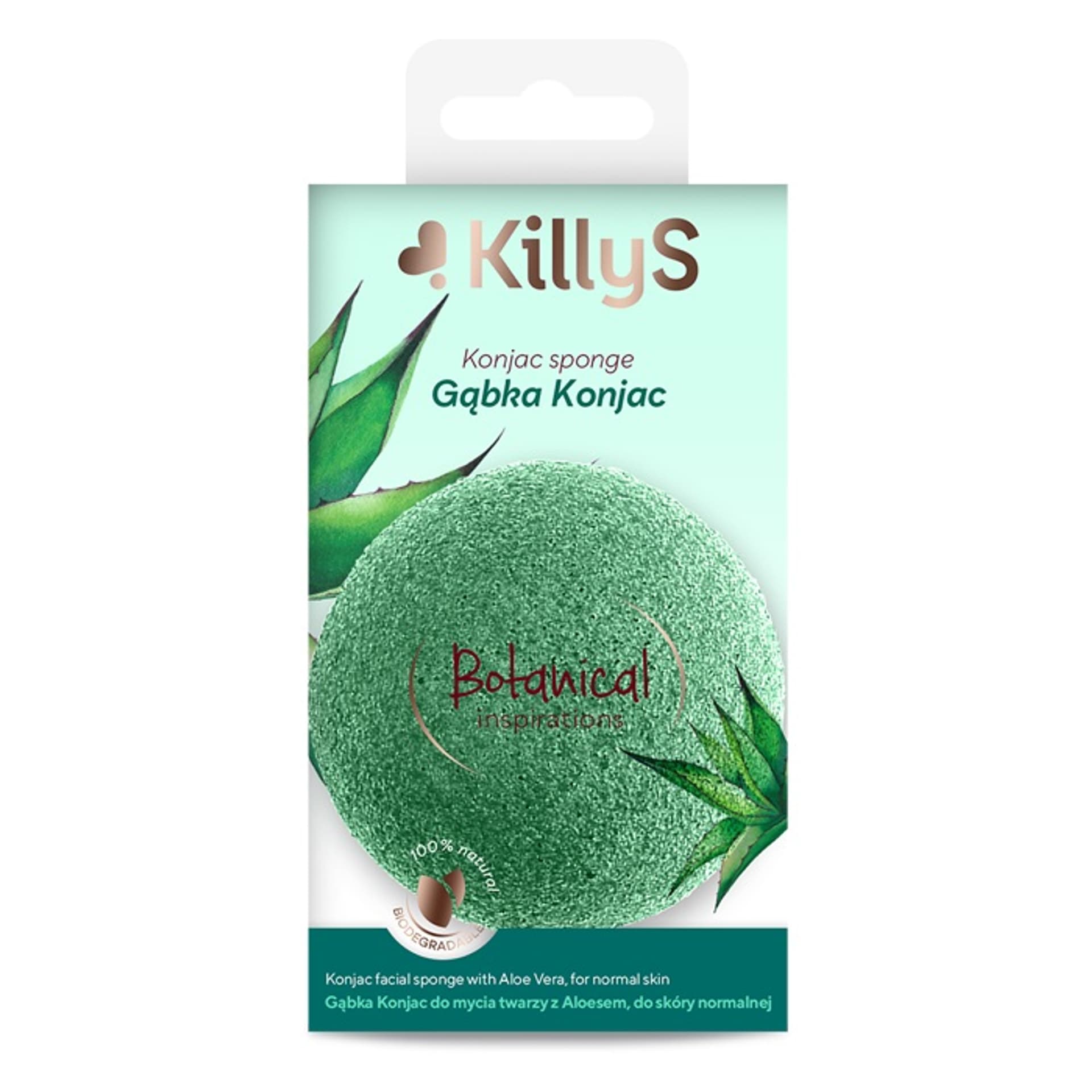 

KillyS Botanical Inspirations gąbka konjac do mycia twarzy z aloesem do skóry normalnej
