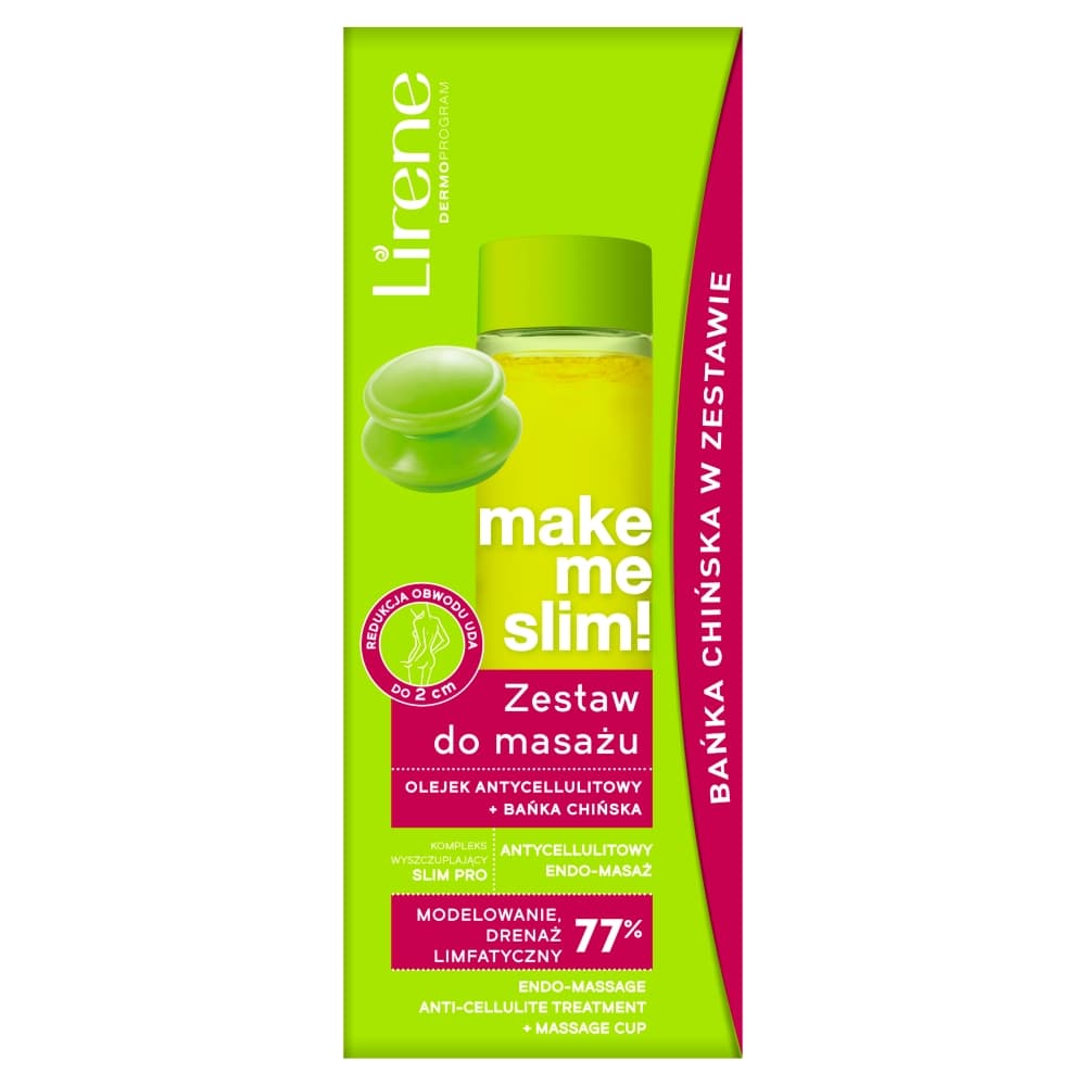 

LIRENE Make Me Slim! zestaw do masażu olejek antycellulitowy 100ml + bańka chińska