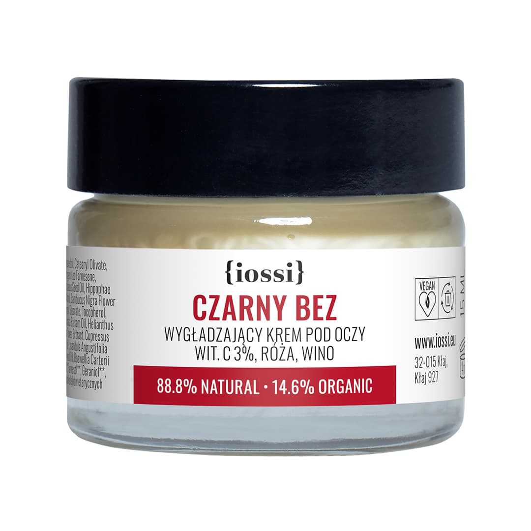 

Iossi Czarny Bez wygładzający krem pod oczy witamina C 3% róża wino 15ml