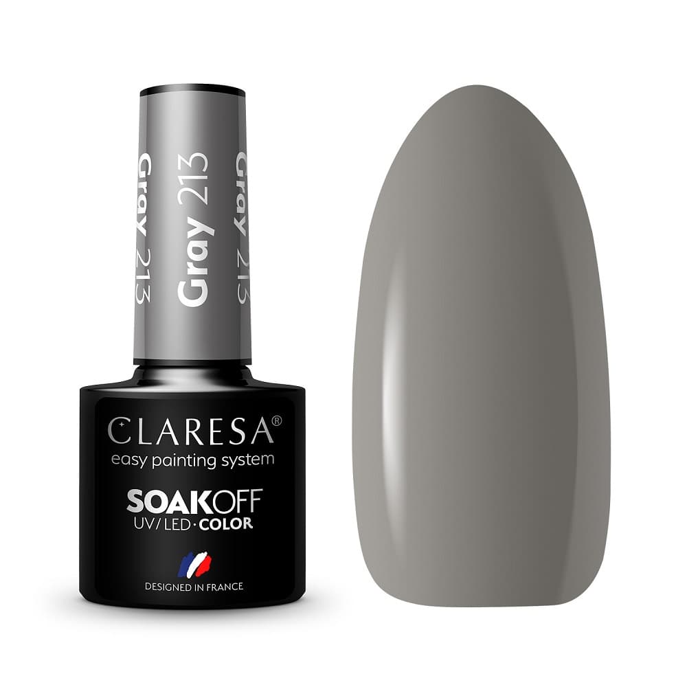 

Claresa Soak Off UV/LED Gray lakier hybrydowy 213 5g
