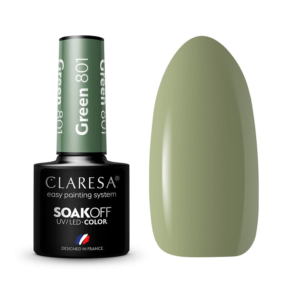 

CLARESA Lakier hybrydowy GREEN 801 -5g