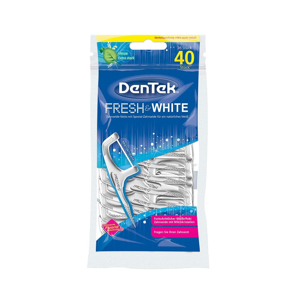 

DenTek Fresh White wykałaczki do zębów z nitką wybielającą 40szt