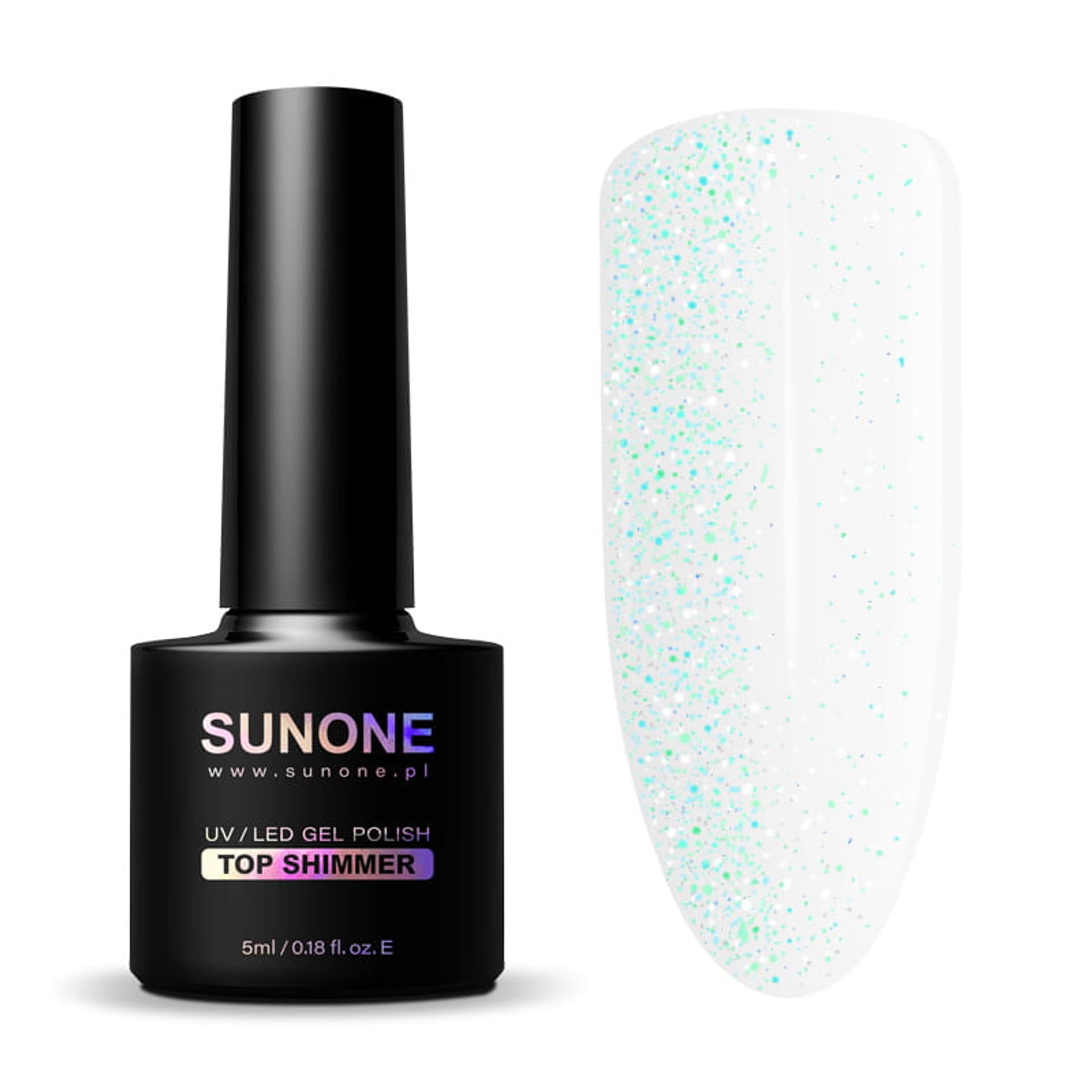 

Sunone UV/LED Gel Polish Top Shimmer top hybrydowy z drobinkami 5ml