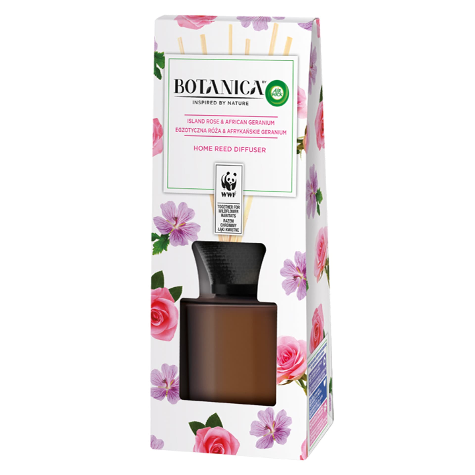 

Air Wick Botanica patyczki zapachowe Egzotyczna Róża Afrykańskie Geranium 80ml