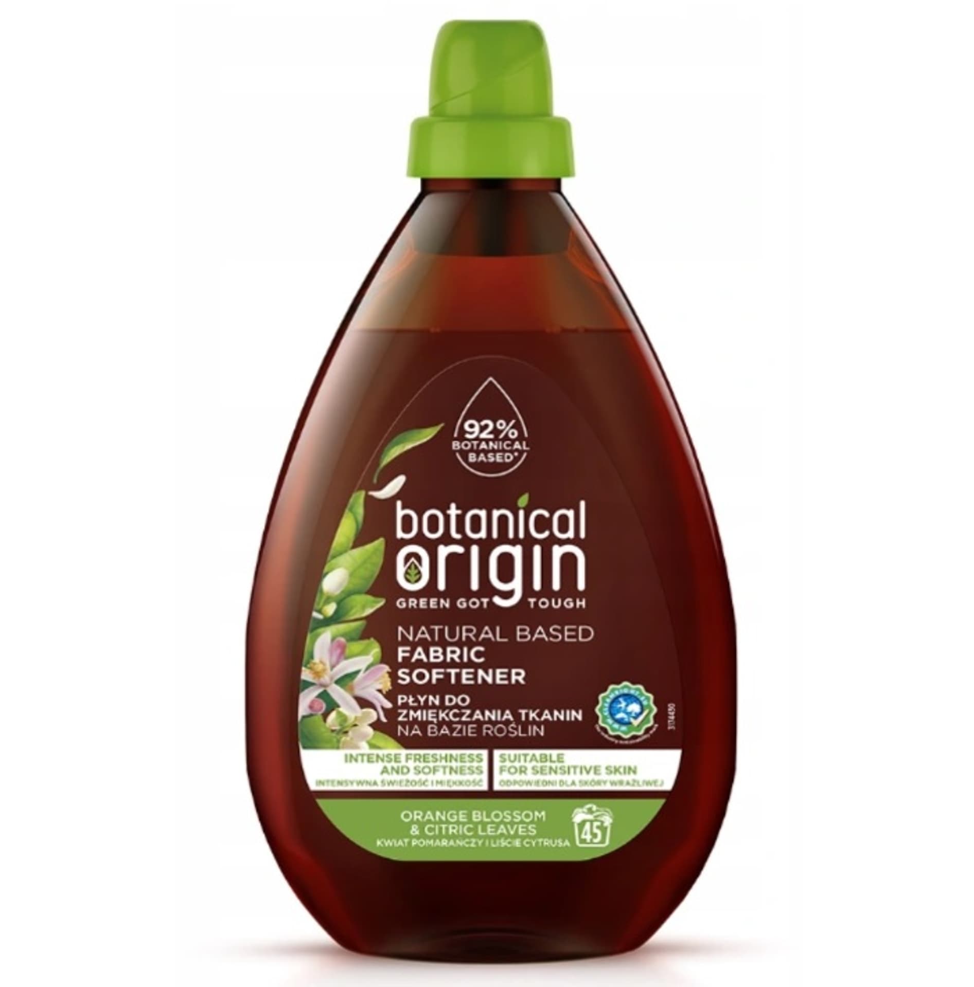 

Botanical Origin Płyn do zmiękczania tkanin na bazie roślin Kwiat Pomarańczy i Liście Cytrusa 900ml