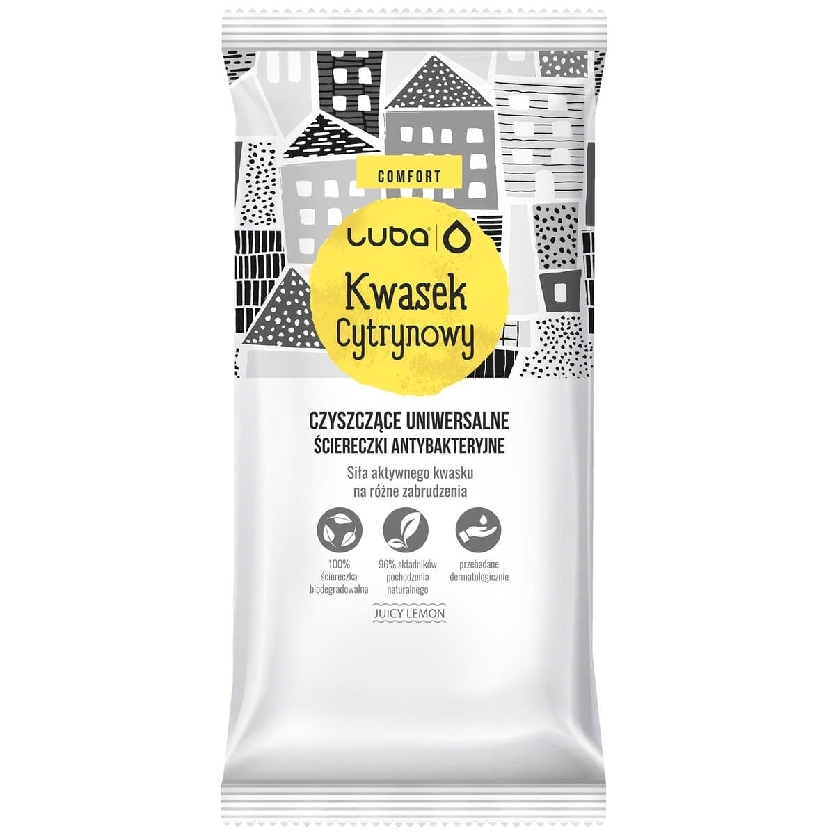 

Luba Comfort ściereczki antybakteryjne uniwersalne Kwasek Cytrynowy 24szt