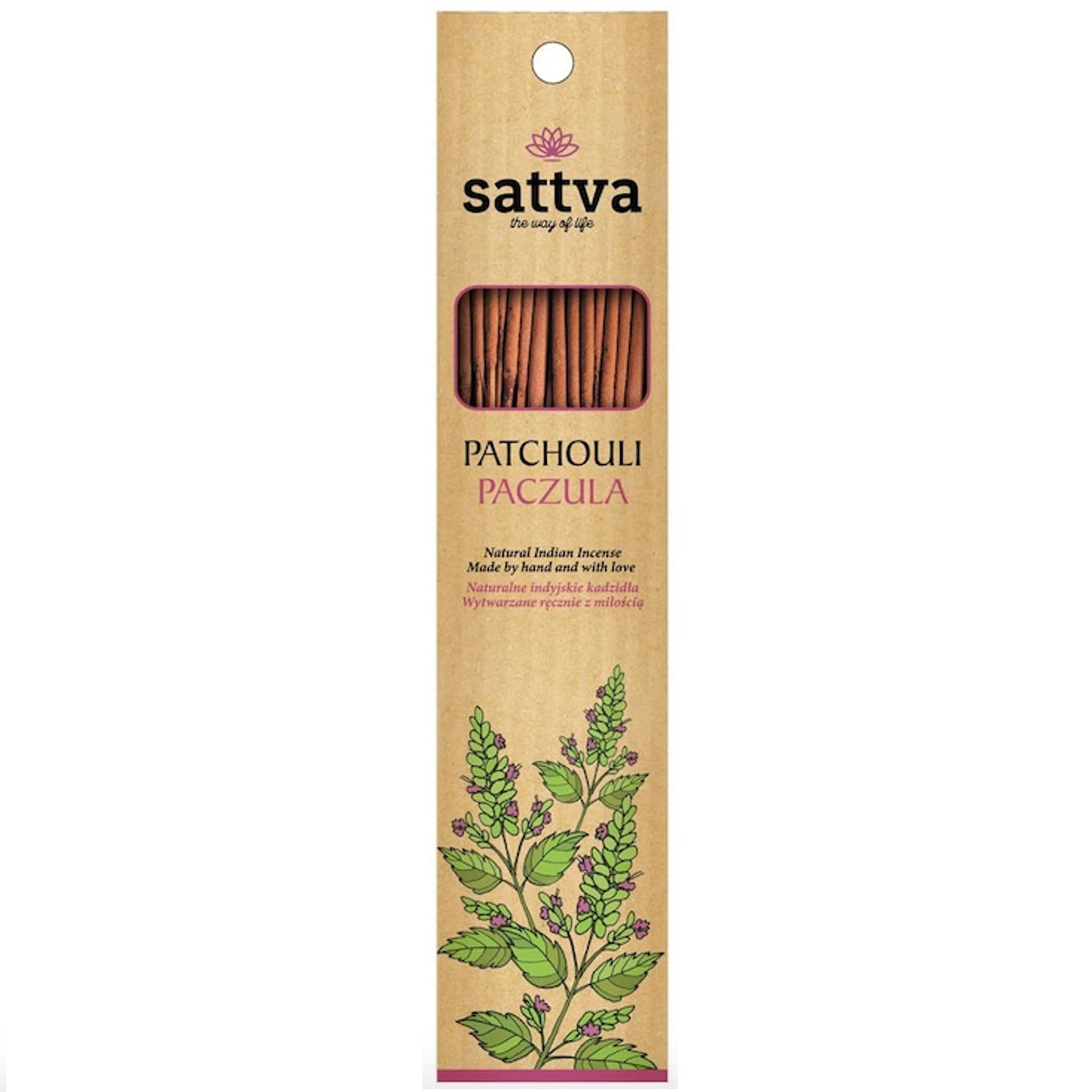 

Sattva Natural Indian Incense naturalne indyjskie kadzidełko Paczula 15szt