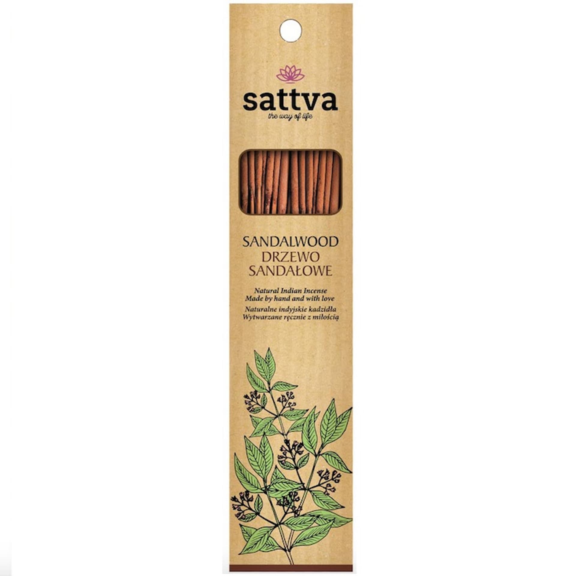 

Sattva Natural Indian Incense naturalne indyjskie kadzidełko Drzewo Sandałowe 15szt