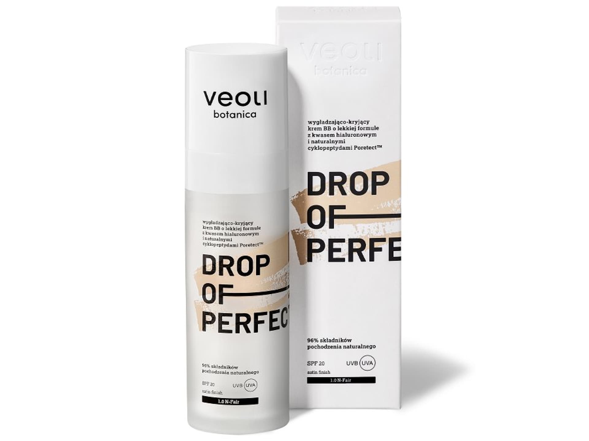 

Veoli Botanica Drop Of Perfection SPF20 wygładzająco-kryjący krem BB o lekkiej formule 1.0 N-Fair 30ml