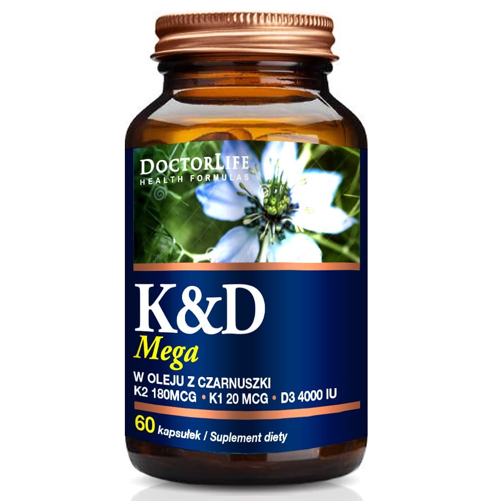 

Doctor Life Mega K2+D3 w oleju z czarnuszki suplement diety 60 kapsułek