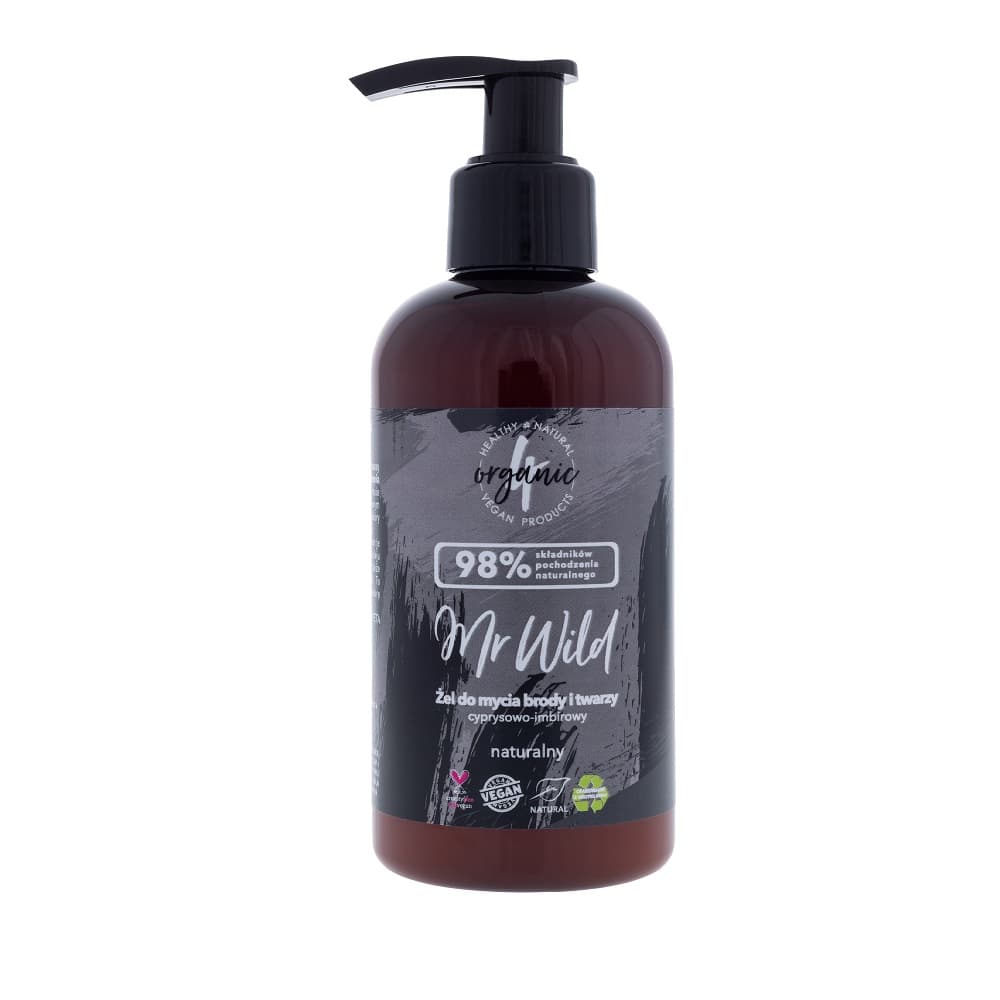 

4organic Mr Wild żel do mycia brody i twarzy cyprysowo-imbirowy 200ml