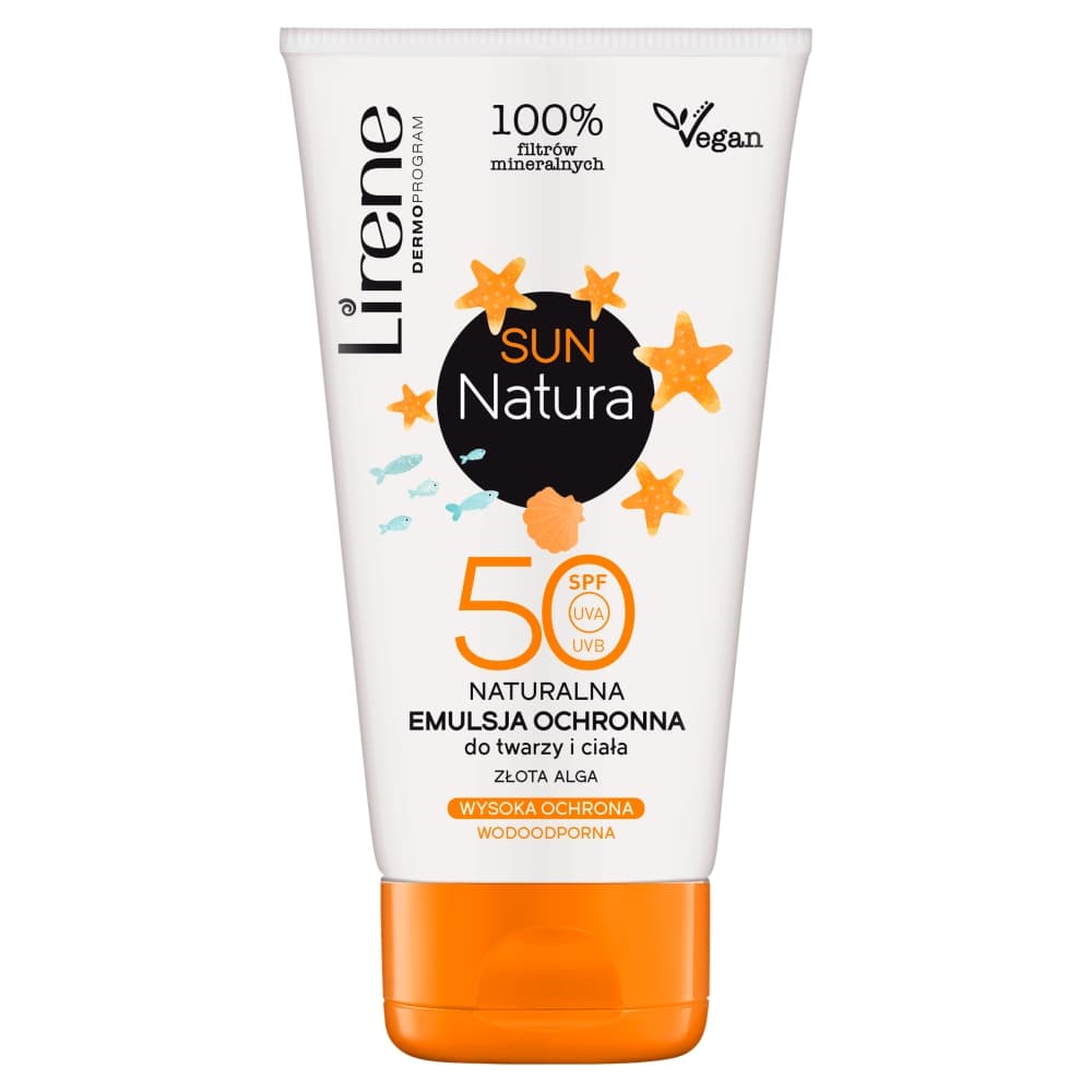 

Lirene Sun Natura SPF50 naturalna emulsja ochronna do twarzy i ciała 120ml