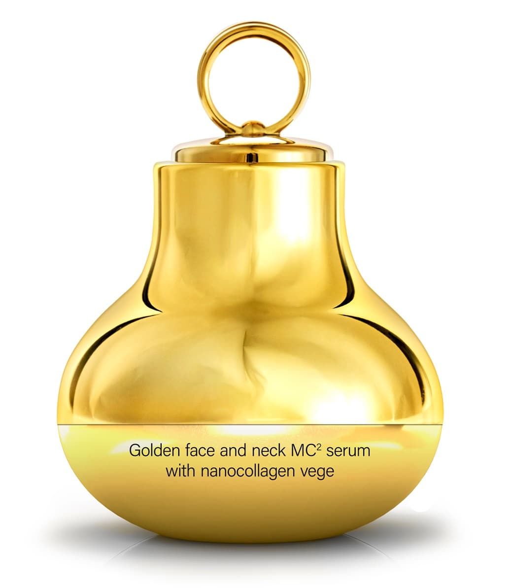 

HiSkin SkinLed Golden Face And Neck MC2 Serum With Nanocollagen Vege kolagenowe złote serum do twarzy z mikromasażerem 30ml