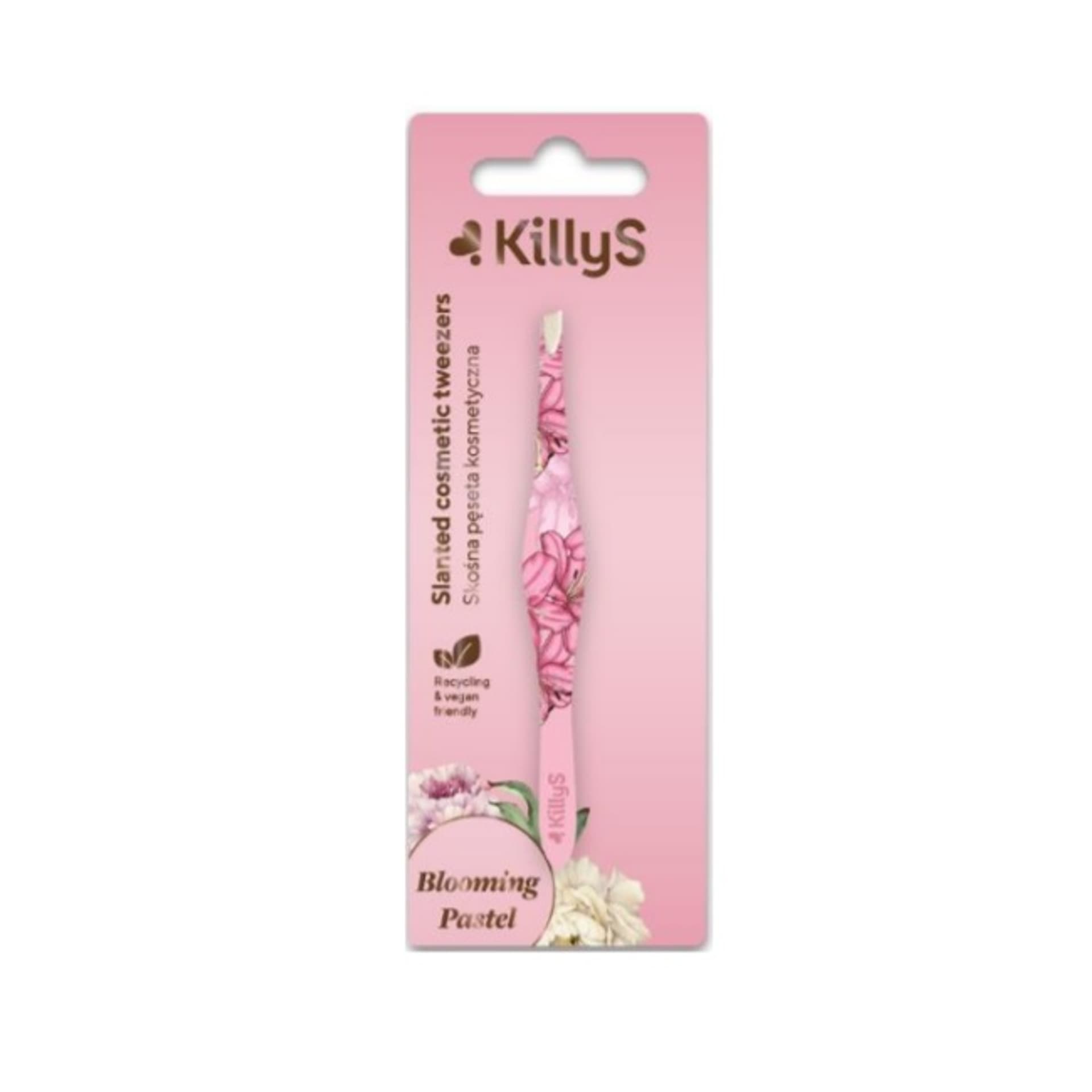

KillyS Blooming Pastel Slanted Cosmetic Tweezers skośna profilowana pęseta kosmetyczna