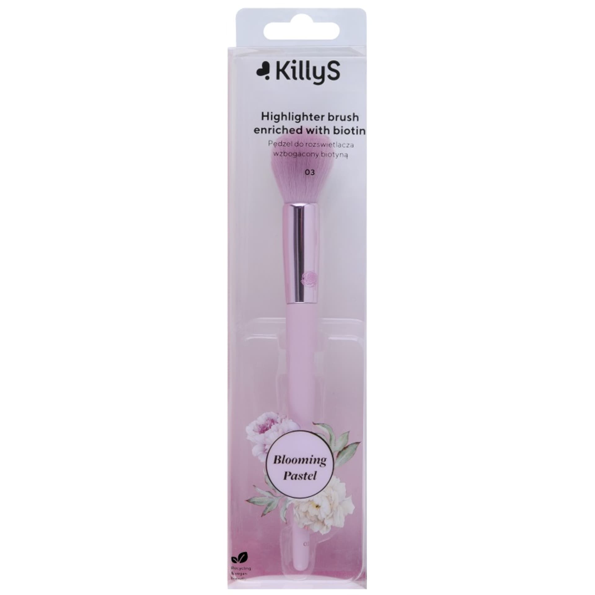 

KillyS Blooming Pastel Highlighter Brush pędzel do rozświetlacza wzbogacony biotyną 03
