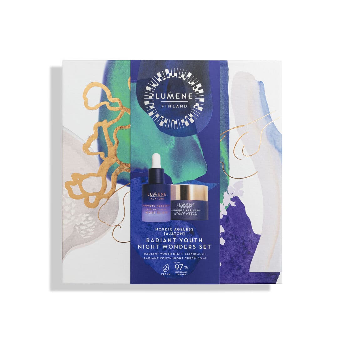 

Lumene Nordic Ageless Ajaton Radiant Youth Night Wonders zestaw Radiant Youth Night Elixir 30ml + Radiant Youth Night Cream 50ml