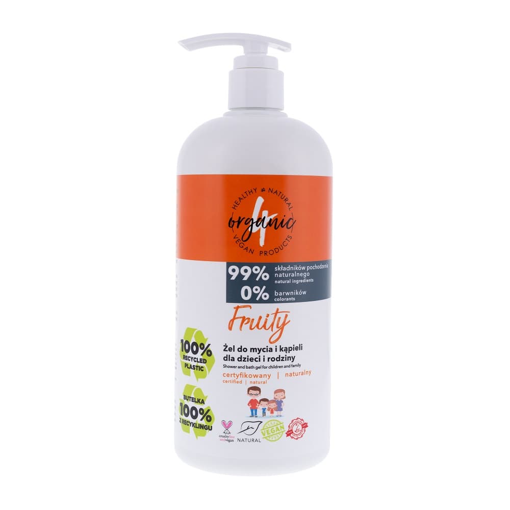 

4organic Fruity naturalny żel do mycia i kąpieli dla dzieci i rodziny 1000ml