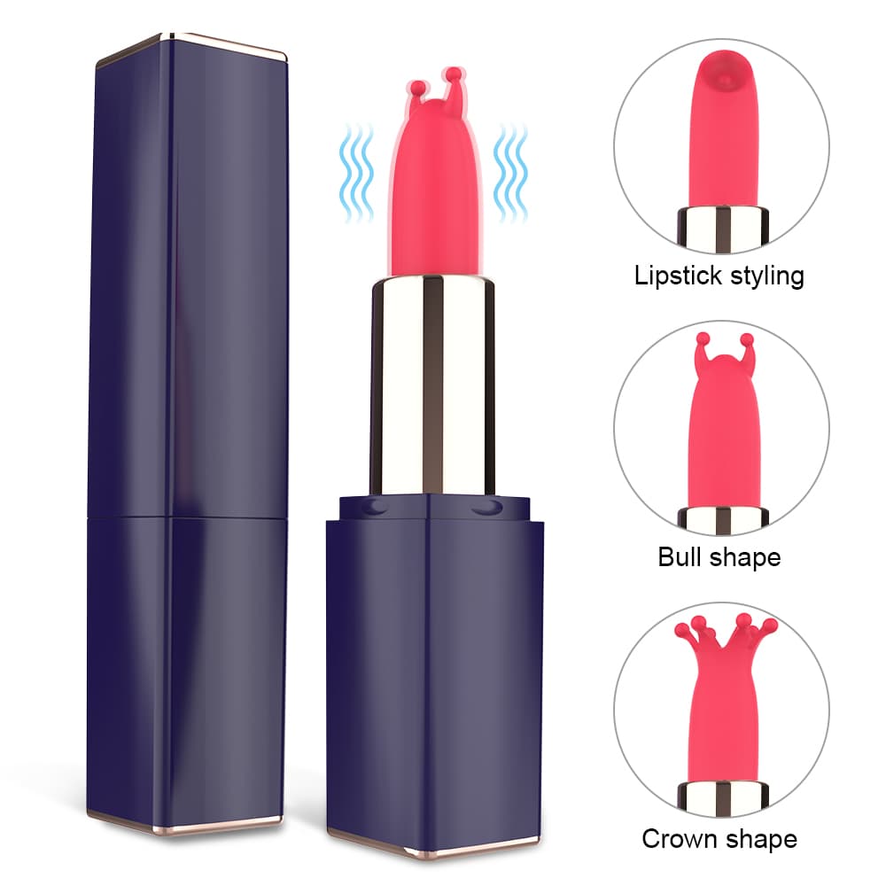 

S-HANDE Lipstick dyskretny wibrator w etui z wymiennymi końcówkami z 9 trybami wibracji Black