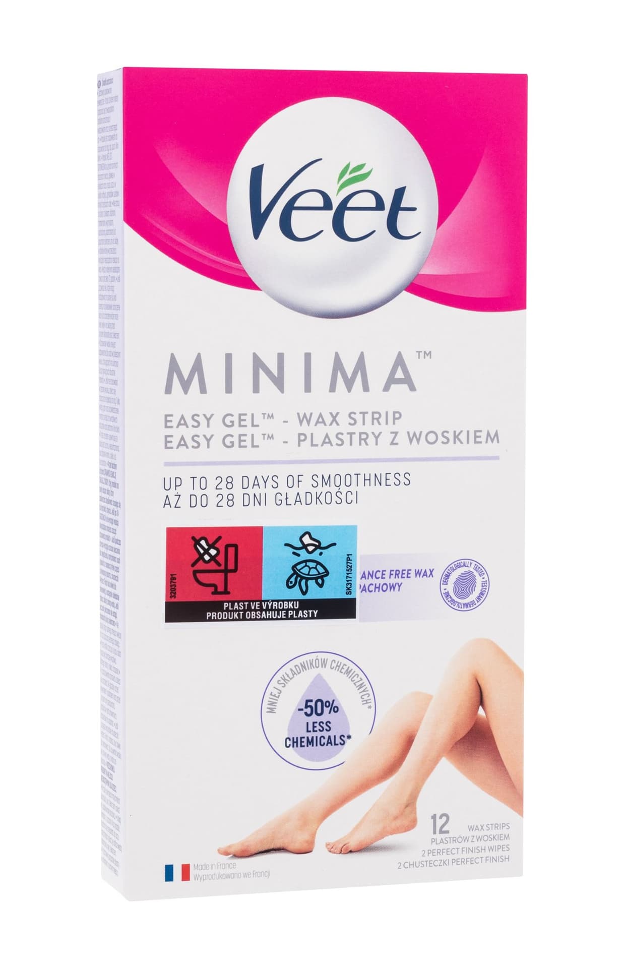 

Veet Minima Easy-Gel plastry z woskiem do nóg i ciała 12szt