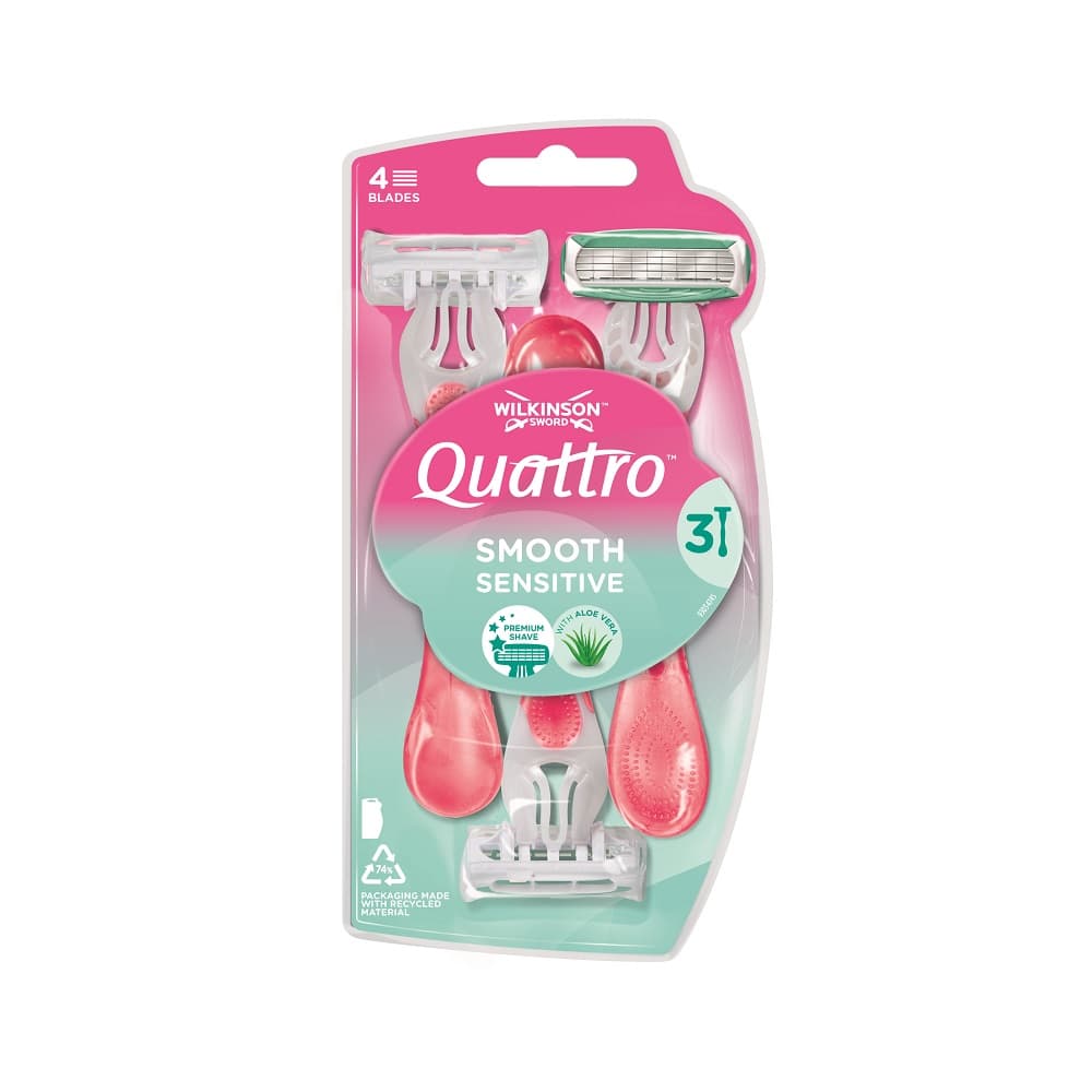 

Wilkinson Quattro Smooth Sensitive jednorazowe maszynki do golenia dla kobiet 3szt