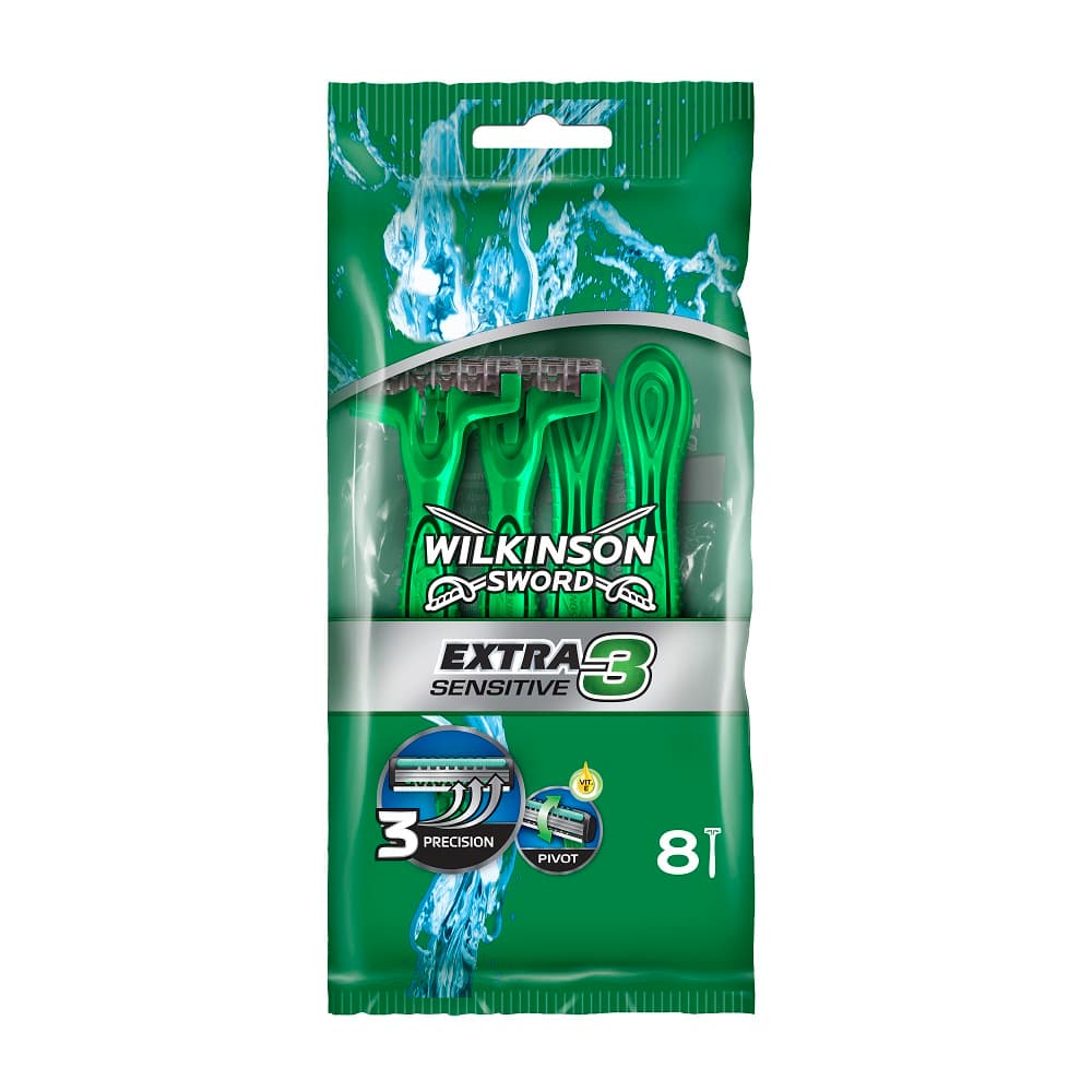 

Wilkinson Extra3 Sensitive jednorazowe maszynki do golenia dla mężczyzn 8szt