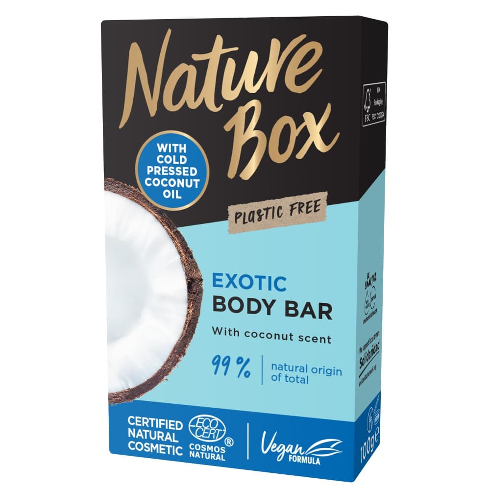 

Nature Box Coconut Oil pielęgnująca kostka myjąca do ciała z olejem z kokosa 100g